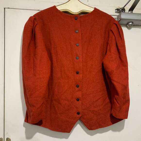 VINTAGE BUTTON BACK WOOL BLOUSES SIZE M - Picture 7 of 9
